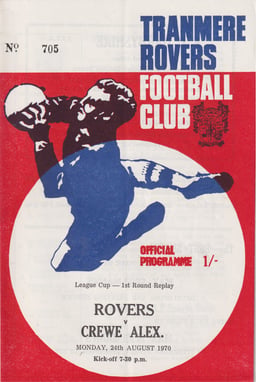 Tranmere Rovers v Crewe Alexandra Match Programme 1970-08-24